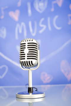 Music background, microphone