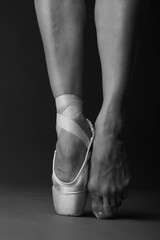 Standing on tip-toe, ballet dancer - 69599579