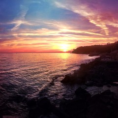 Fototapeta na wymiar Amazing italian sunset at the sea