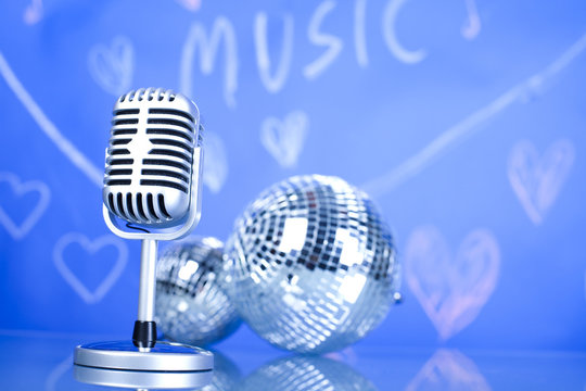 Music background, microphone