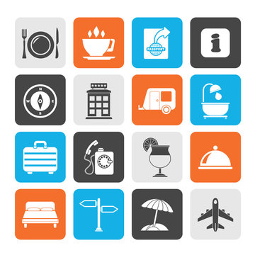 Silhouette Traveling and vacation icons