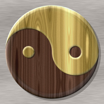 Yin-yang symbol with seamless generated texture