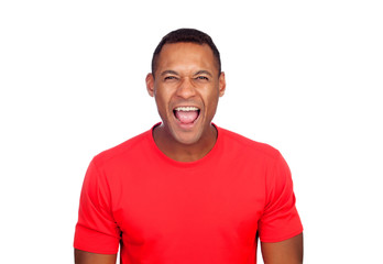 Fototapeta premium Latin American casual man screaming