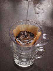 Cup of Dripping fresh hot coffee