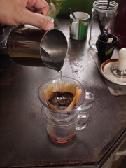 Cup of Dripping fresh hot coffee