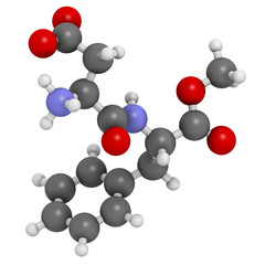 Aspartame artificial sweetener molecule.