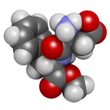 Aspartame artificial sweetener molecule.