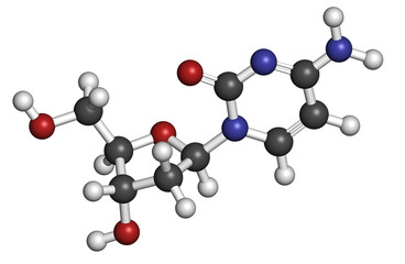 Deoxycytidine (dC) nucleoside molecule. DNA building block.