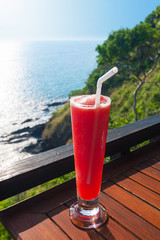 Strawberry smoothie soda