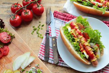 Traditional homemade dot dog