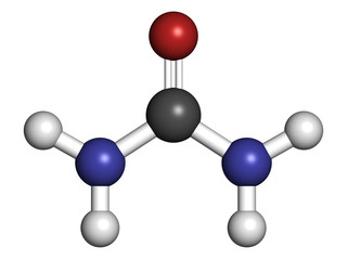 Urea (carbamide) molecule. Used in cosmetics, fertilizer;