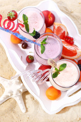 Delicious milkshakes, close-up