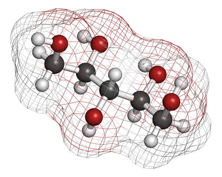 Xylitol artificial sweetener molecule. Used as sugar substitute.