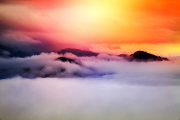 Fototapeta na wymiar sunset in the mountains landscape