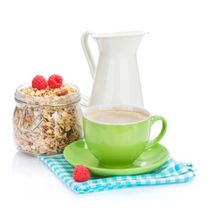 Healthy breakfast with muesli