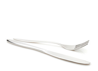 Silverware or flatware set of fork and knife
