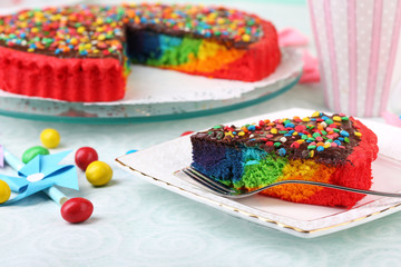 Delicious rainbow cake