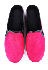 Bright pink shoes, isolated on white
