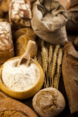 Fototapeta premium Composition with loafs of bread