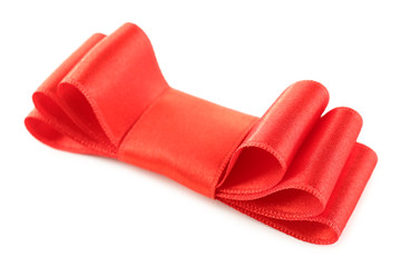 Red bow isolated on white