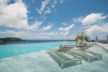 Infinity swimming pool with a view on Phuket Sea
