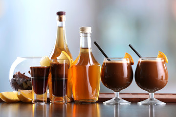 Espresso cocktail served on table