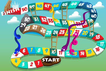 Snakes and ladders game © artisticco