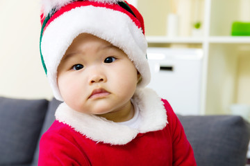 Baby girl with christmas dressing
