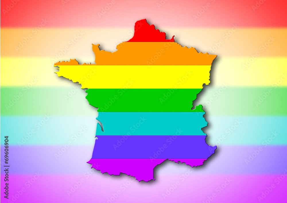 Wall mural France - Rainbow flag pattern