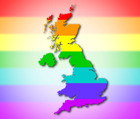 Obraz premium United Kingdom - Rainbow flag pattern