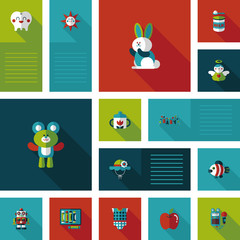 baby flat ui bakcground set