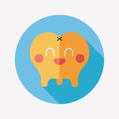 Tooth Flat style Icon with long shadows