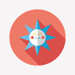 sun flat icon with long shadow