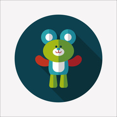 teddy bear flat icon with long shadow