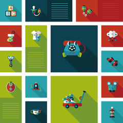 Naklejka premium baby flat ui bakcground set