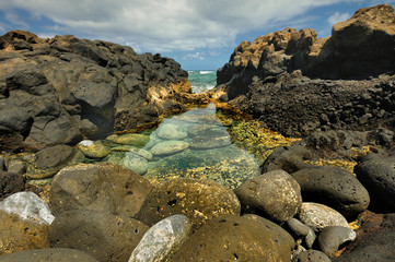 Obraz premium Wyspy kanaryjskie, Fuerteventura, Corralejo,Hiszpania, plaża
