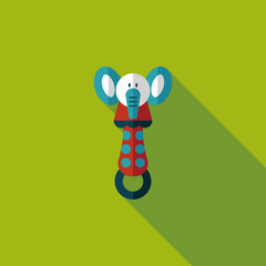 baby rattle flat icon with long shadow,EPS 10