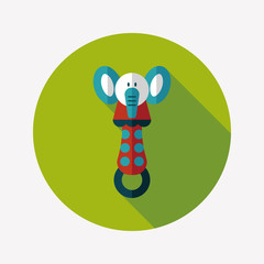 baby rattle flat icon with long shadow,EPS 10
