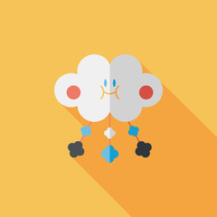 Baby crib hanging toy flat icon with long shadow,EPS 10