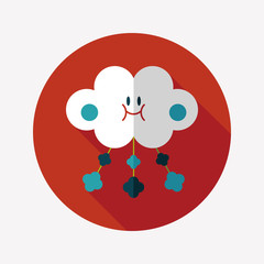 Baby crib hanging toy flat icon with long shadow,EPS 10