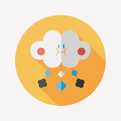 Baby crib hanging toy flat icon with long shadow,EPS 10