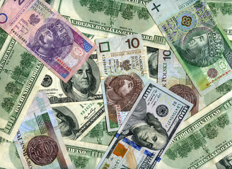 Background. US dollars and Polish zloty