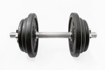 Fototapeta na wymiar Fitness exercise equipment dumbbell weights