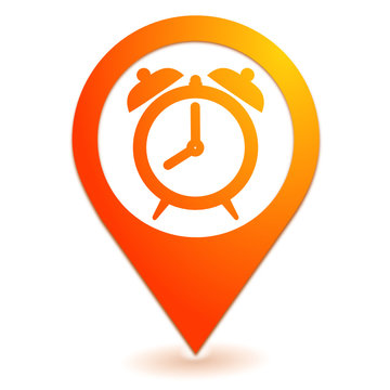 r&eacute;veil sur symbole localisation orange