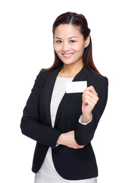 Businesswoman with name card