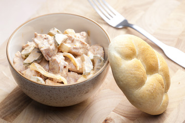 cold salad of sausages