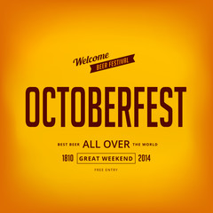 Octoberfest festival typographic vintage retro style vector
