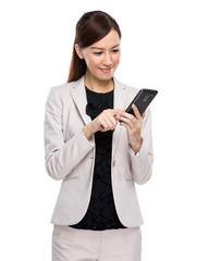 Businesswoman use of mobile phone