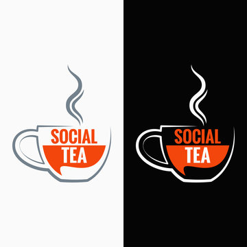 Tea Cup Social Media Concept Background