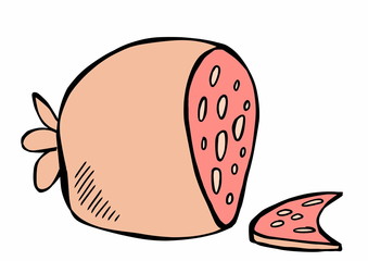 doodle sliced salami